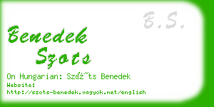 benedek szots business card